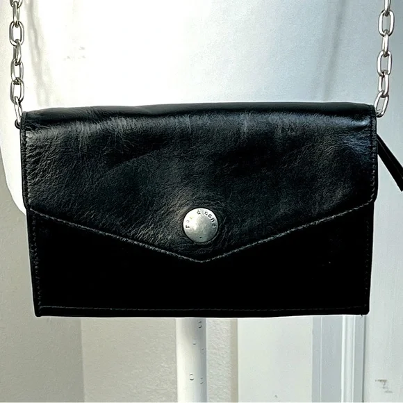 NWOT RAG & BONE Women’s ATLAS Leather Wallet On A Chain Minimalist Premium Brand - Picture 2 of 13